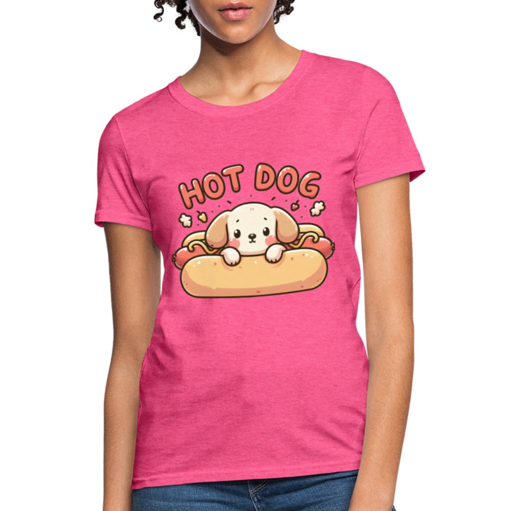 Hot Dog Women's Contoured T-Shirt (Puppy inside Hot Dog Bun) - option1# - Women's T-Shirt | Fruit of the Loom L3930R