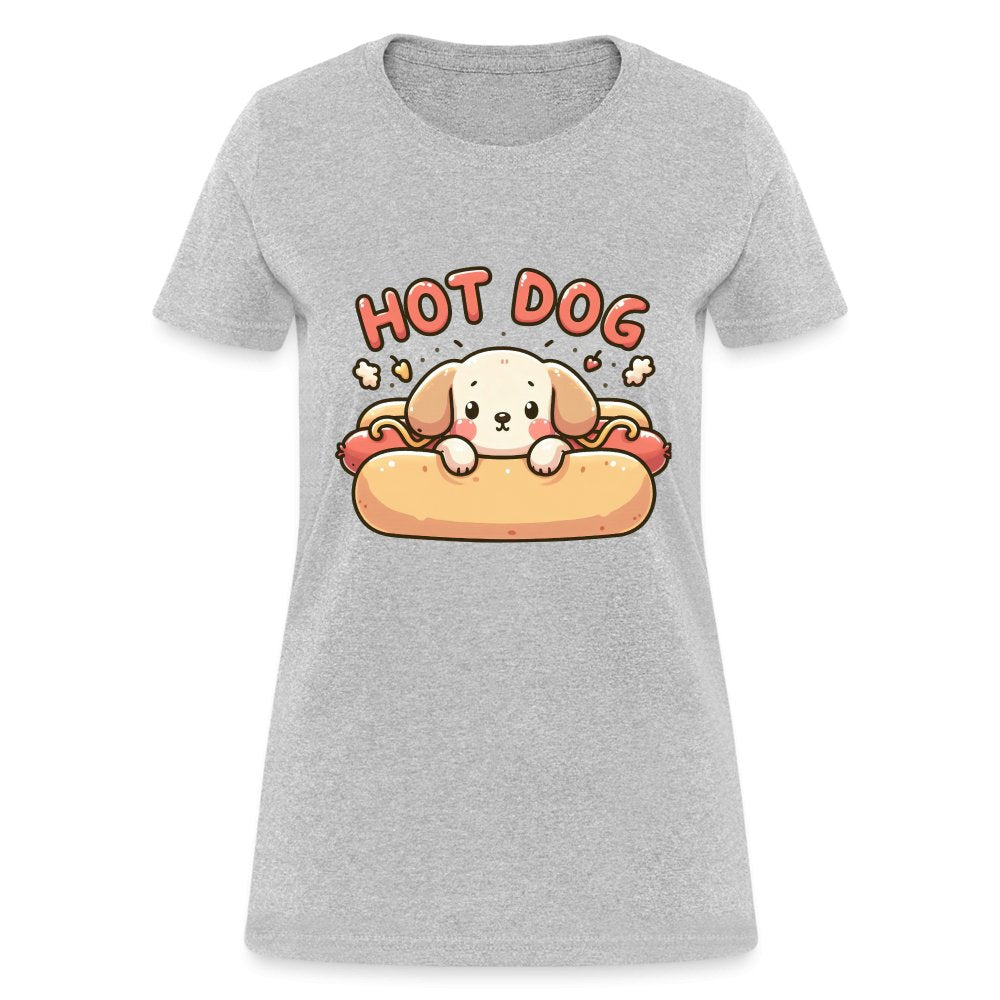 Hot Dog Women's Contoured T-Shirt (Puppy inside Hot Dog Bun) - option1# - Women's T-Shirt | Fruit of the Loom L3930R