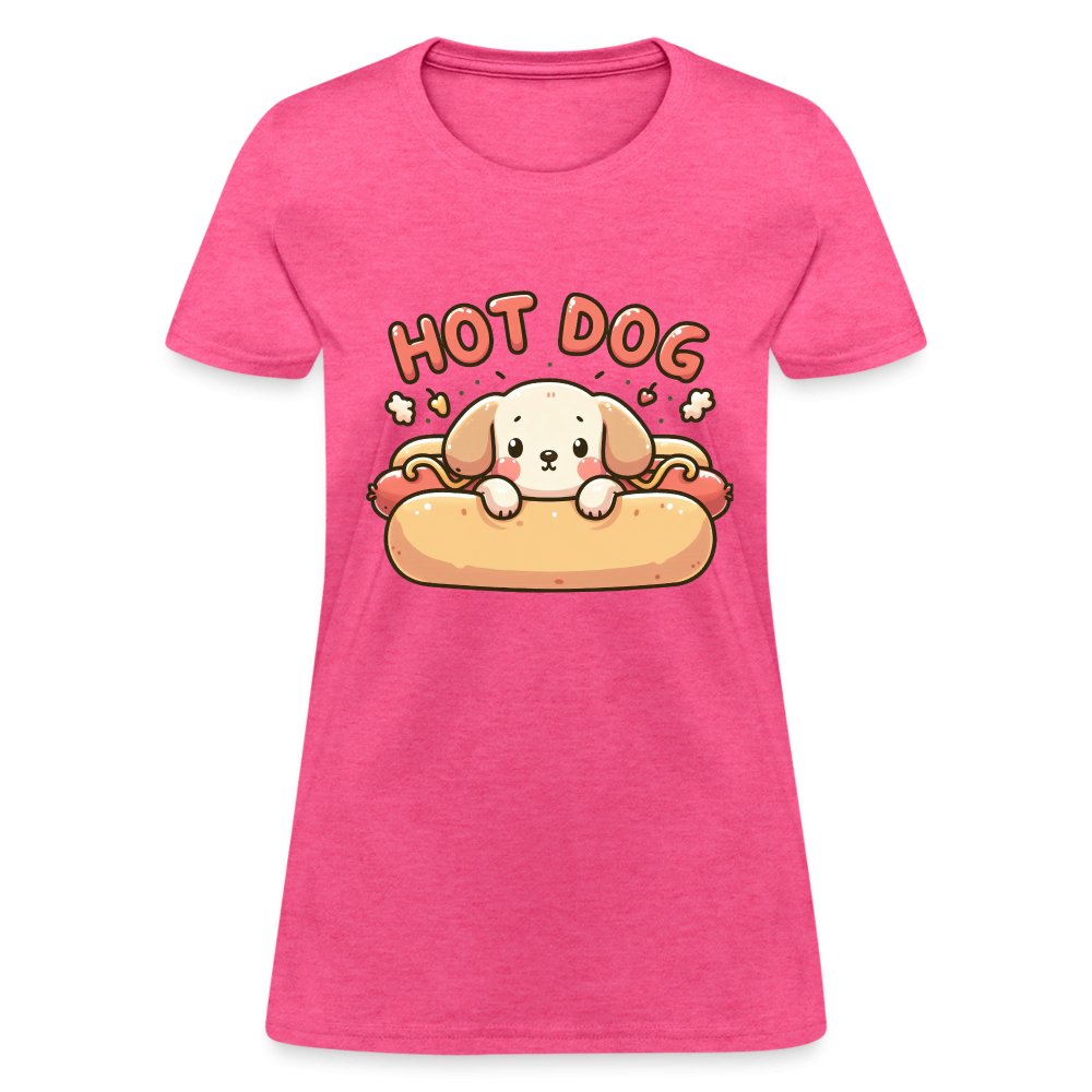 Hot Dog Women's Contoured T-Shirt (Puppy inside Hot Dog Bun) - option1# - Women's T-Shirt | Fruit of the Loom L3930R