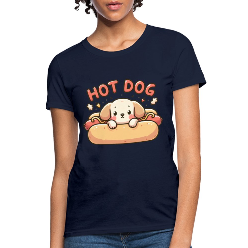 Hot Dog Women's Contoured T-Shirt (Puppy inside Hot Dog Bun) - option1# - Women's T-Shirt | Fruit of the Loom L3930R