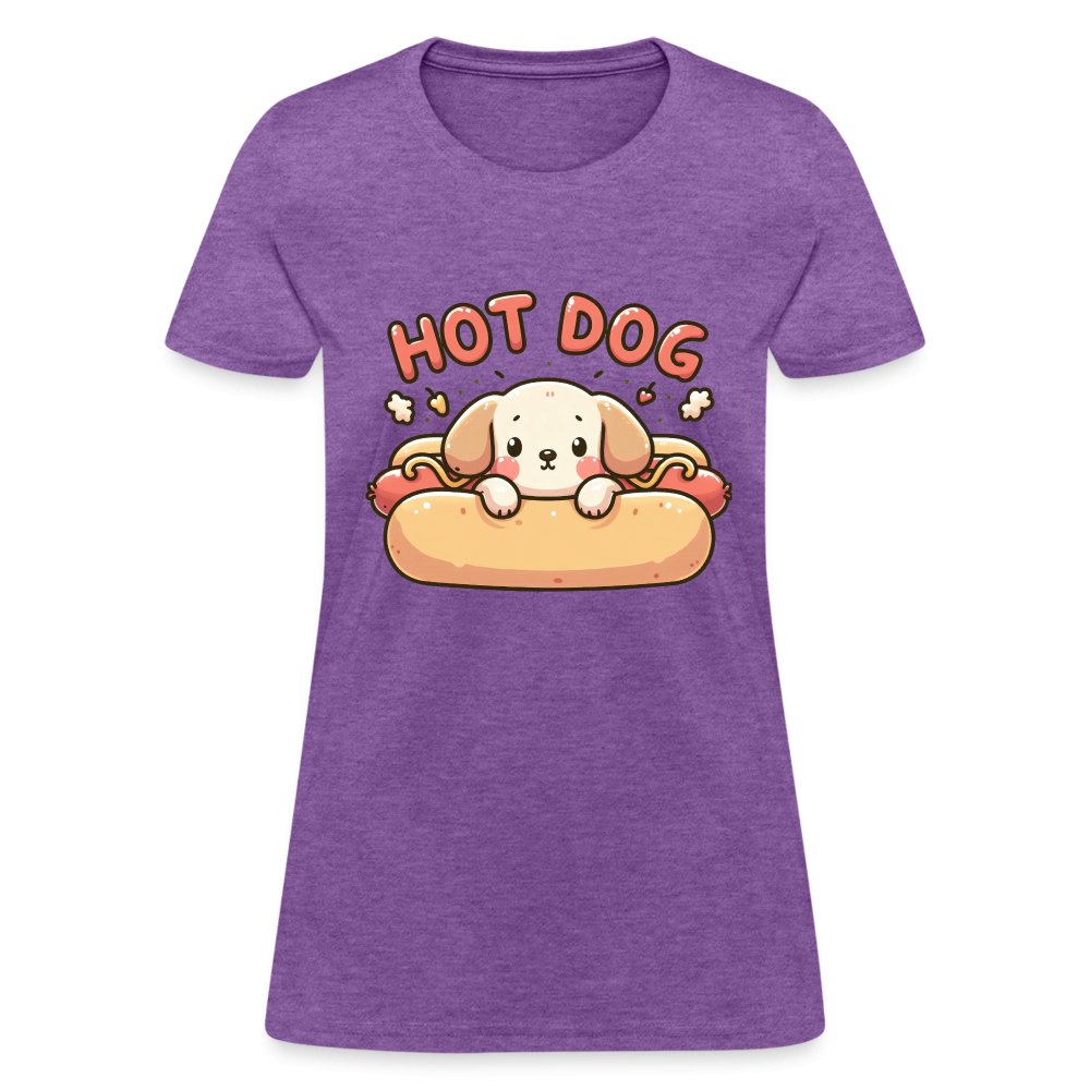 Hot Dog Women's Contoured T-Shirt (Puppy inside Hot Dog Bun) - option1# - Women's T-Shirt | Fruit of the Loom L3930R