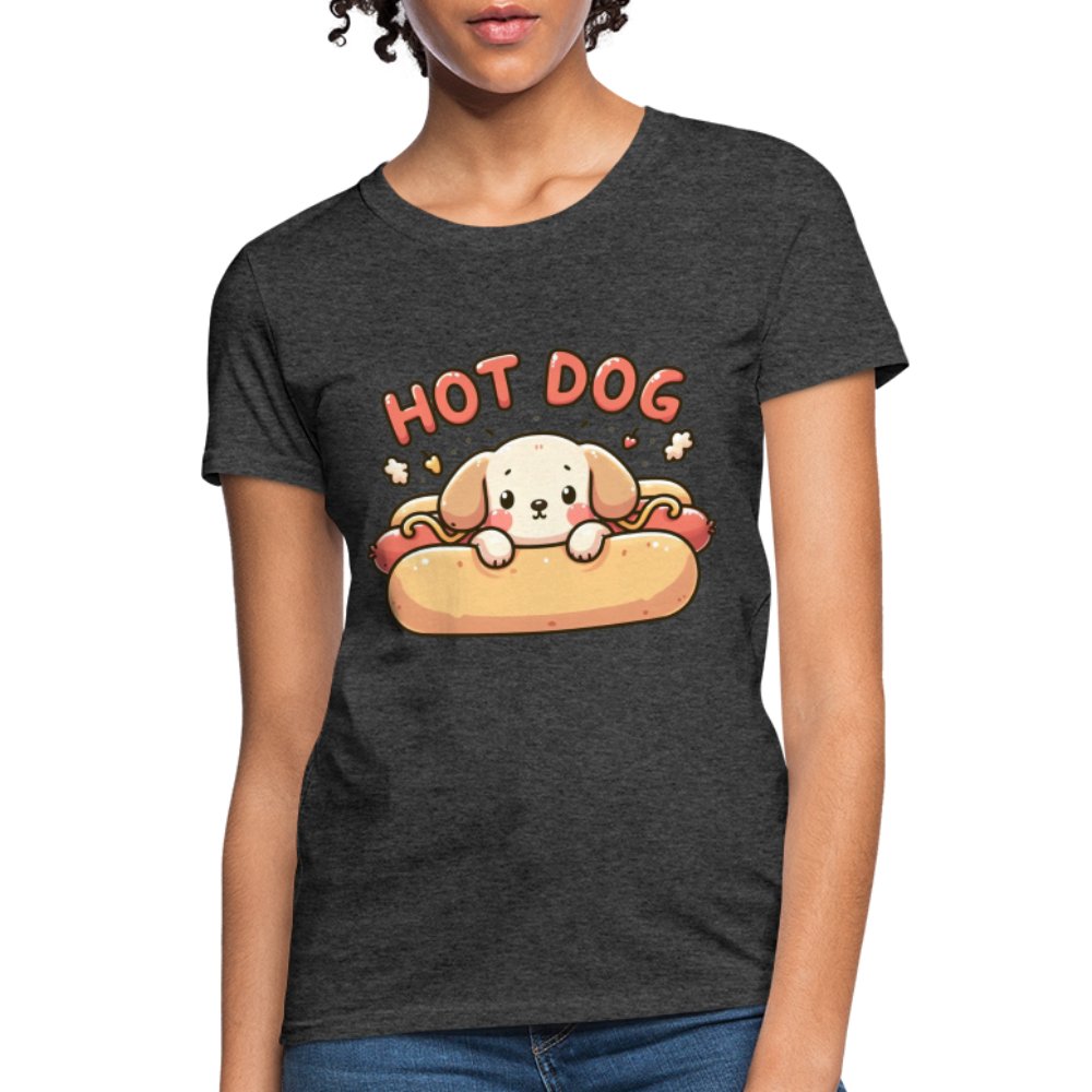 Hot Dog Women's Contoured T-Shirt (Puppy inside Hot Dog Bun) - option1# - Women's T-Shirt | Fruit of the Loom L3930R