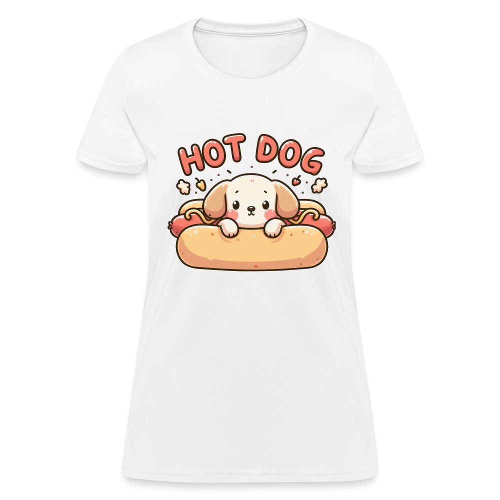 Hot Dog Women's Contoured T-Shirt (Puppy inside Hot Dog Bun) - option1# - Women's T-Shirt | Fruit of the Loom L3930R