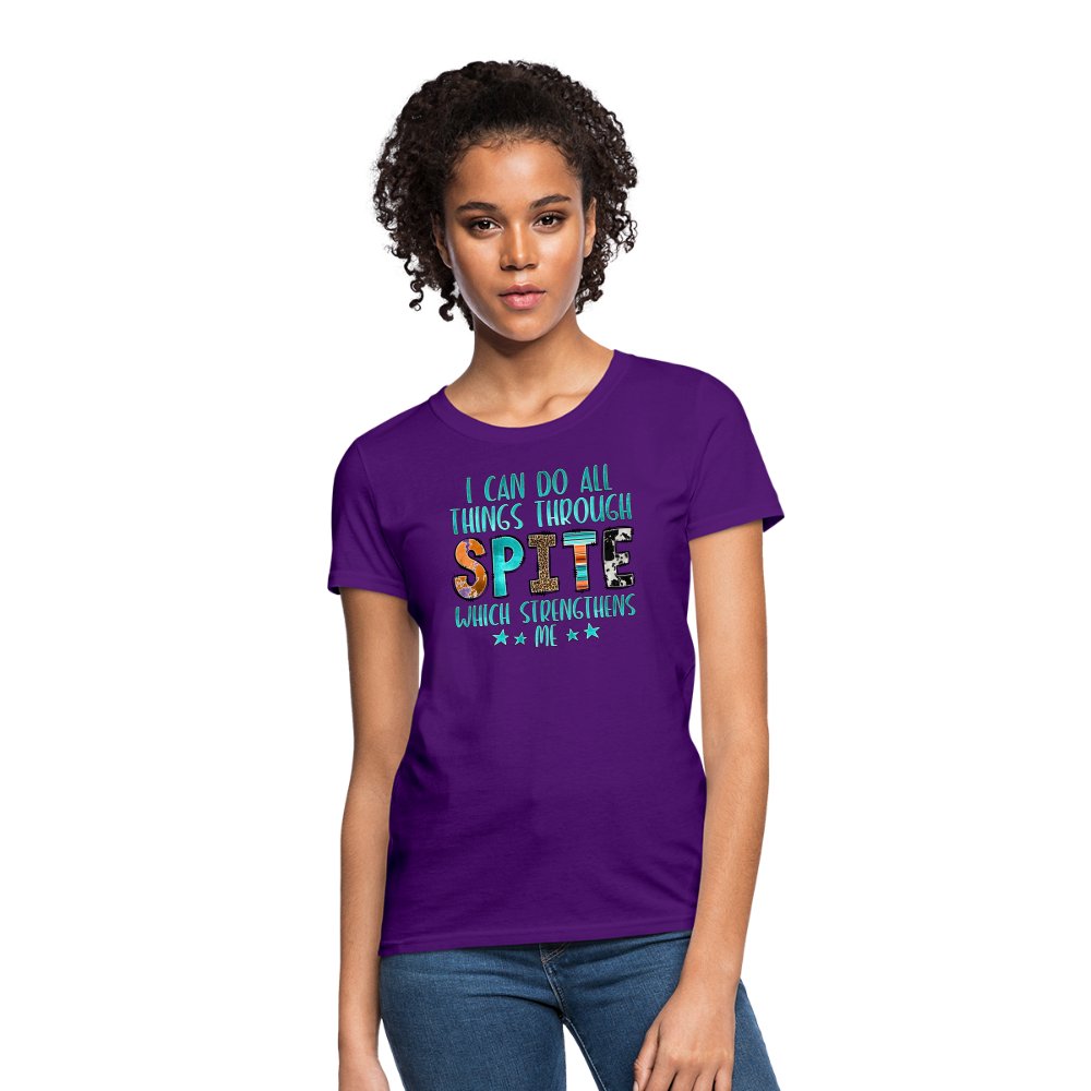 I can Do All Things Through Spite Which Strengthens Me Women's T-Shirt - option1# - Women's T-Shirt | Fruit of the Loom L3930R