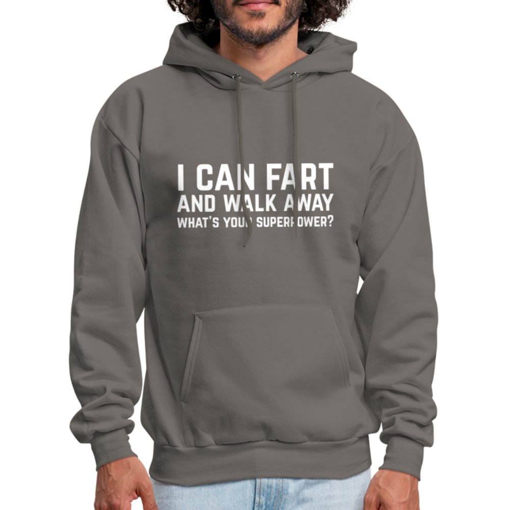 I Can Fart and Walk Away Hoodie (Superpower) - asphalt gray