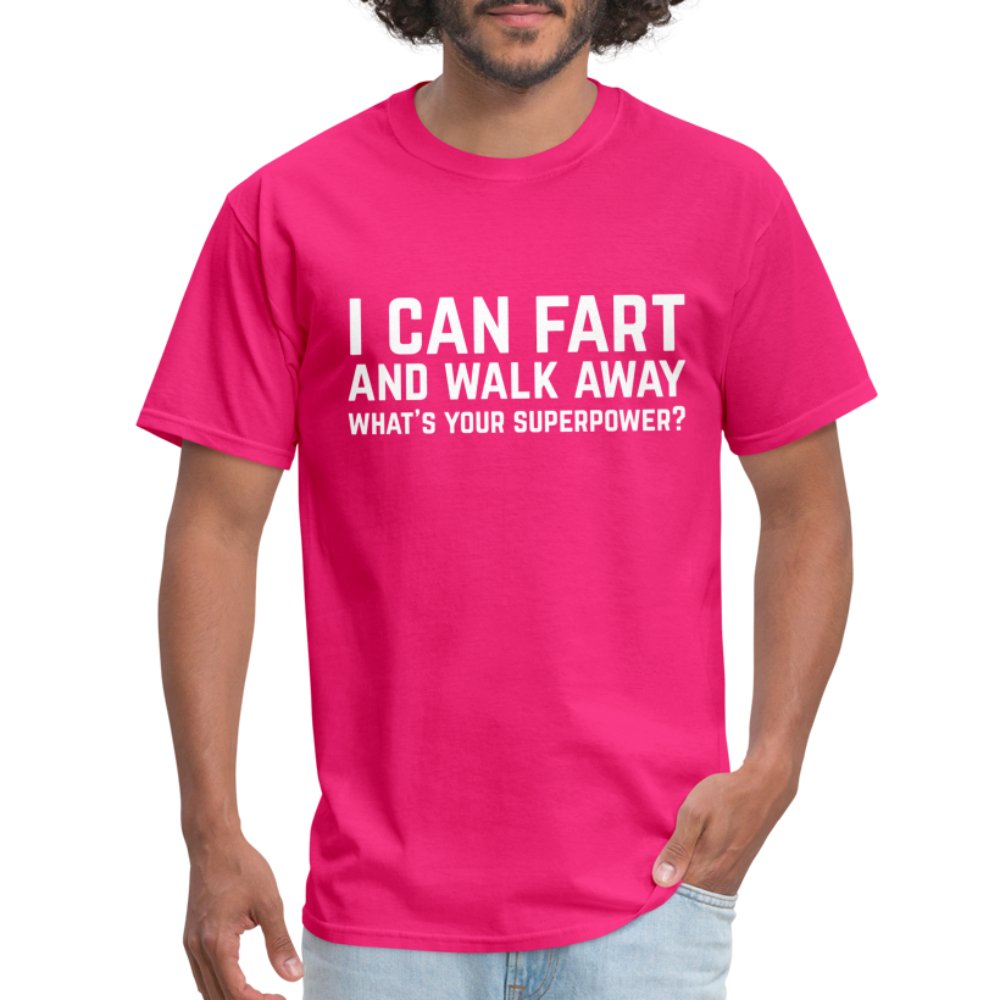 I Can Fart and Walk Away T-Shirt (Superpower) - charcoal