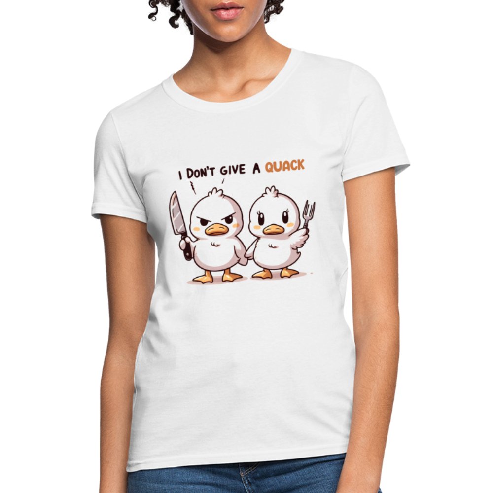 I Don't Give a Quack Women's Contoured T-Shirt (Ducks with Attitude) - option1# - Women's T-Shirt | Fruit of the Loom L3930R