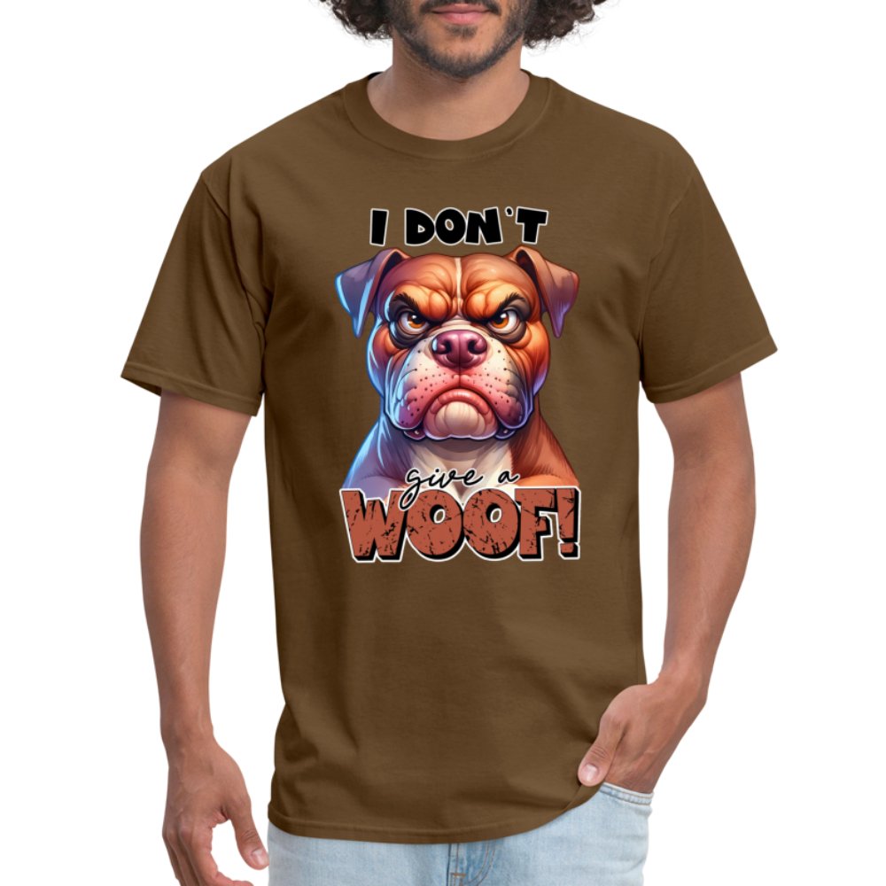 I Don't Give a Woof (Grumpy Dog with Attitude) T-Shirt - option1# - Unisex Classic T-Shirt | Fruit of the Loom 3930