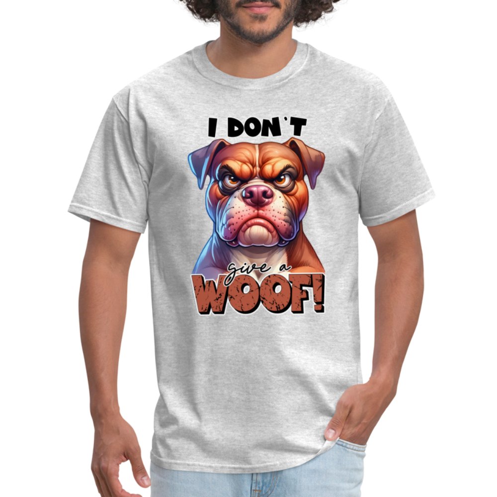 I Don't Give a Woof (Grumpy Dog with Attitude) T-Shirt - option1# - Unisex Classic T-Shirt | Fruit of the Loom 3930