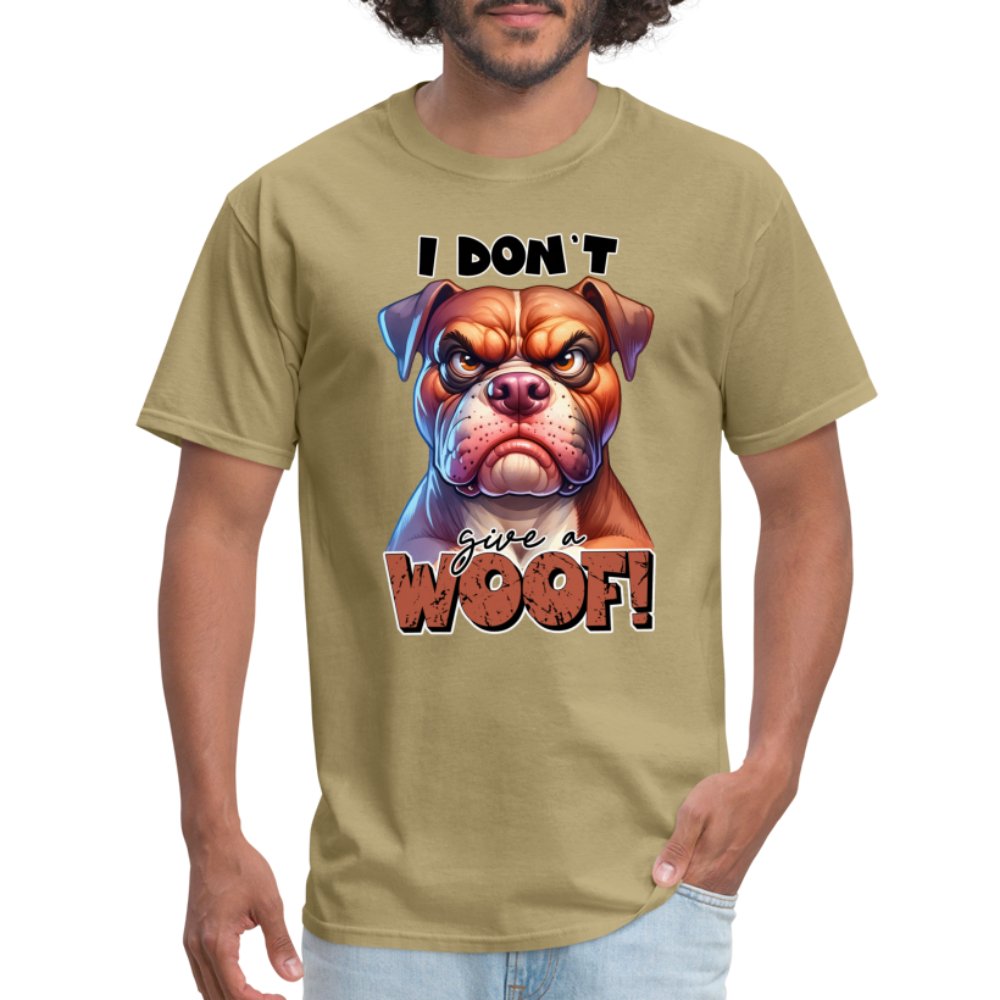 I Don't Give a Woof (Grumpy Dog with Attitude) T-Shirt - option1# - Unisex Classic T-Shirt | Fruit of the Loom 3930