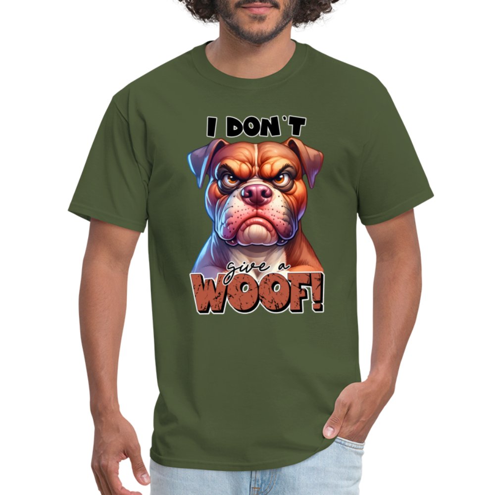 I Don't Give a Woof (Grumpy Dog with Attitude) T-Shirt - option1# - Unisex Classic T-Shirt | Fruit of the Loom 3930