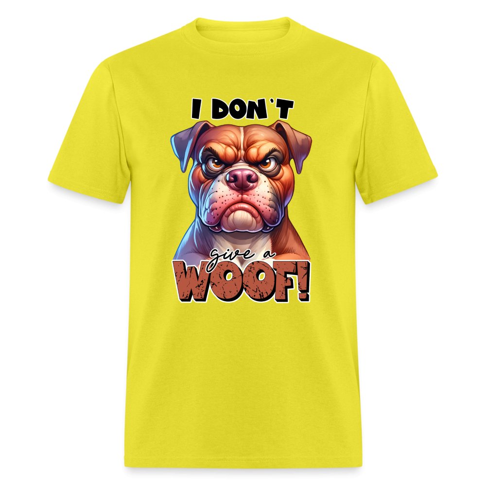 I Don't Give a Woof (Grumpy Dog with Attitude) T-Shirt - option1# - Unisex Classic T-Shirt | Fruit of the Loom 3930