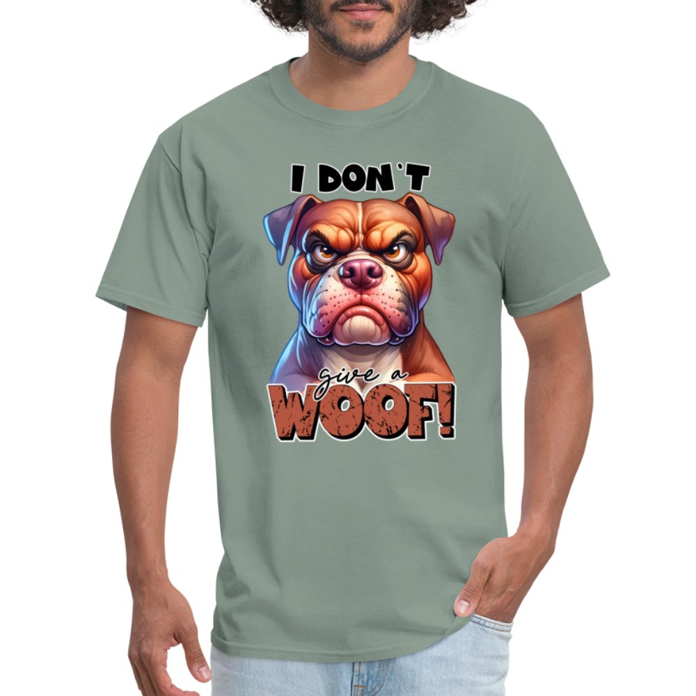 I Don't Give a Woof (Grumpy Dog with Attitude) T-Shirt - option1# - Unisex Classic T-Shirt | Fruit of the Loom 3930