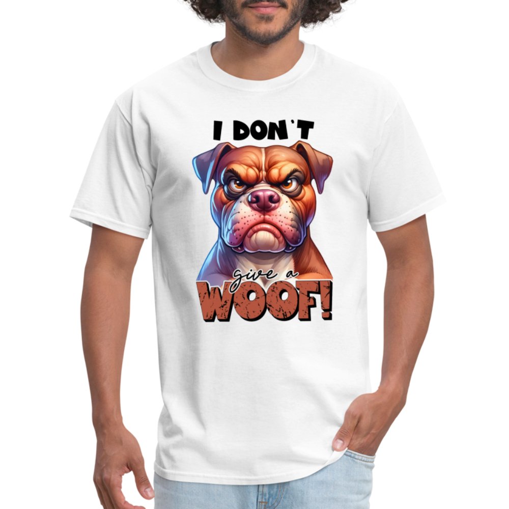 I Don't Give a Woof (Grumpy Dog with Attitude) T-Shirt - option1# - Unisex Classic T-Shirt | Fruit of the Loom 3930