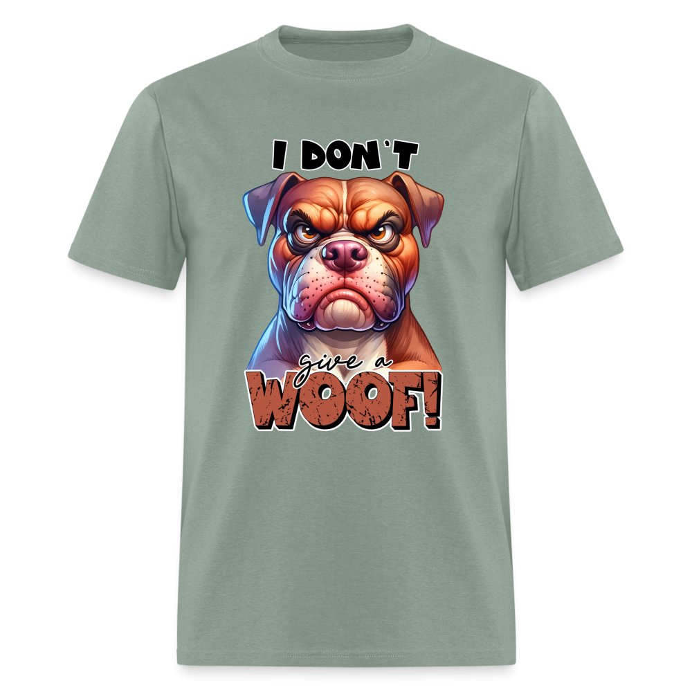 I Don't Give a Woof (Grumpy Dog with Attitude) T-Shirt - option1# - Unisex Classic T-Shirt | Fruit of the Loom 3930