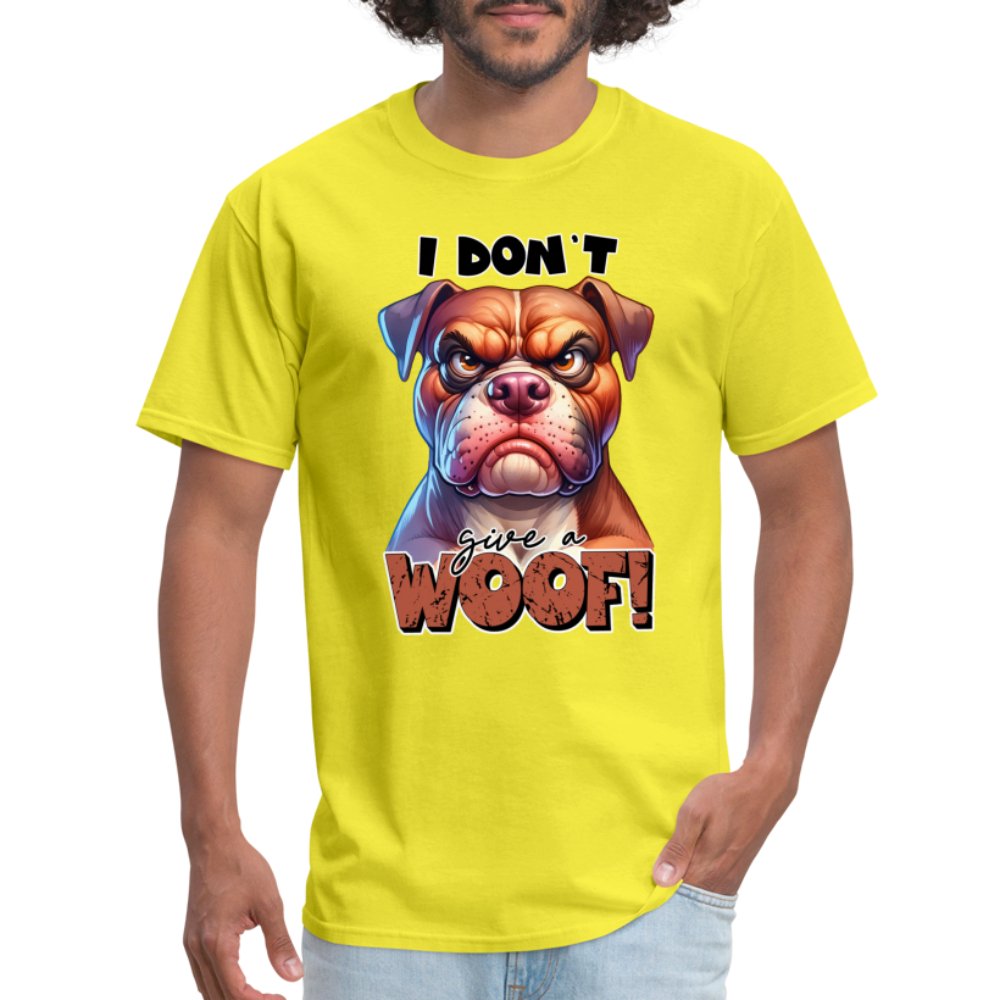 I Don't Give a Woof (Grumpy Dog with Attitude) T-Shirt - option1# - Unisex Classic T-Shirt | Fruit of the Loom 3930