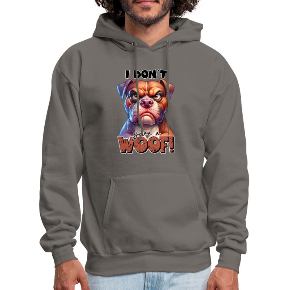 I Don't Give a Woof (Grumpy Dog with Attitude) Unisex Hoodie - option1# - Men's Hoodie | Hanes P170