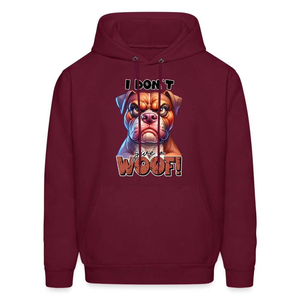 I Don't Give a Woof (Grumpy Dog with Attitude) Unisex Hoodie - option1# - Men's Hoodie | Hanes P170