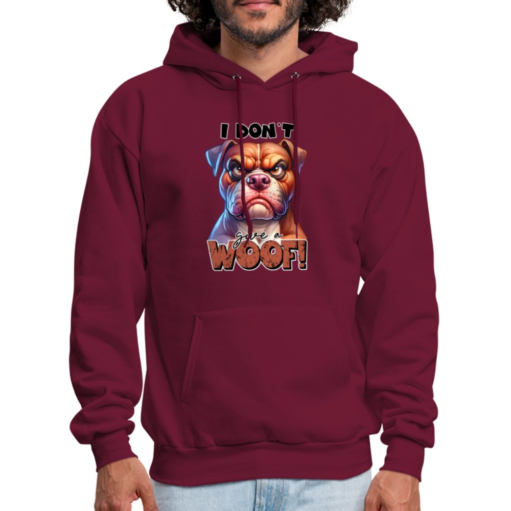 I Don't Give a Woof (Grumpy Dog with Attitude) Unisex Hoodie - option1# - Men's Hoodie | Hanes P170