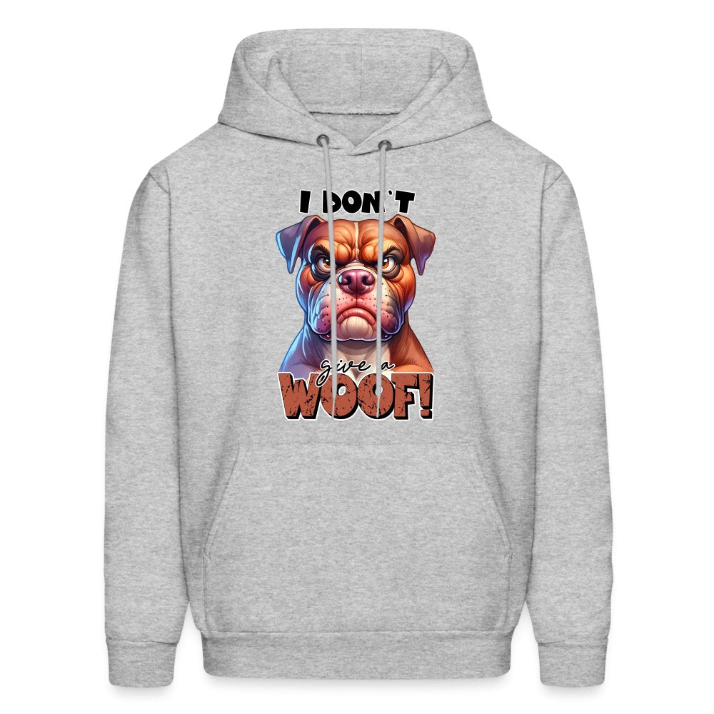 I Don't Give a Woof (Grumpy Dog with Attitude) Unisex Hoodie - option1# - Men's Hoodie | Hanes P170