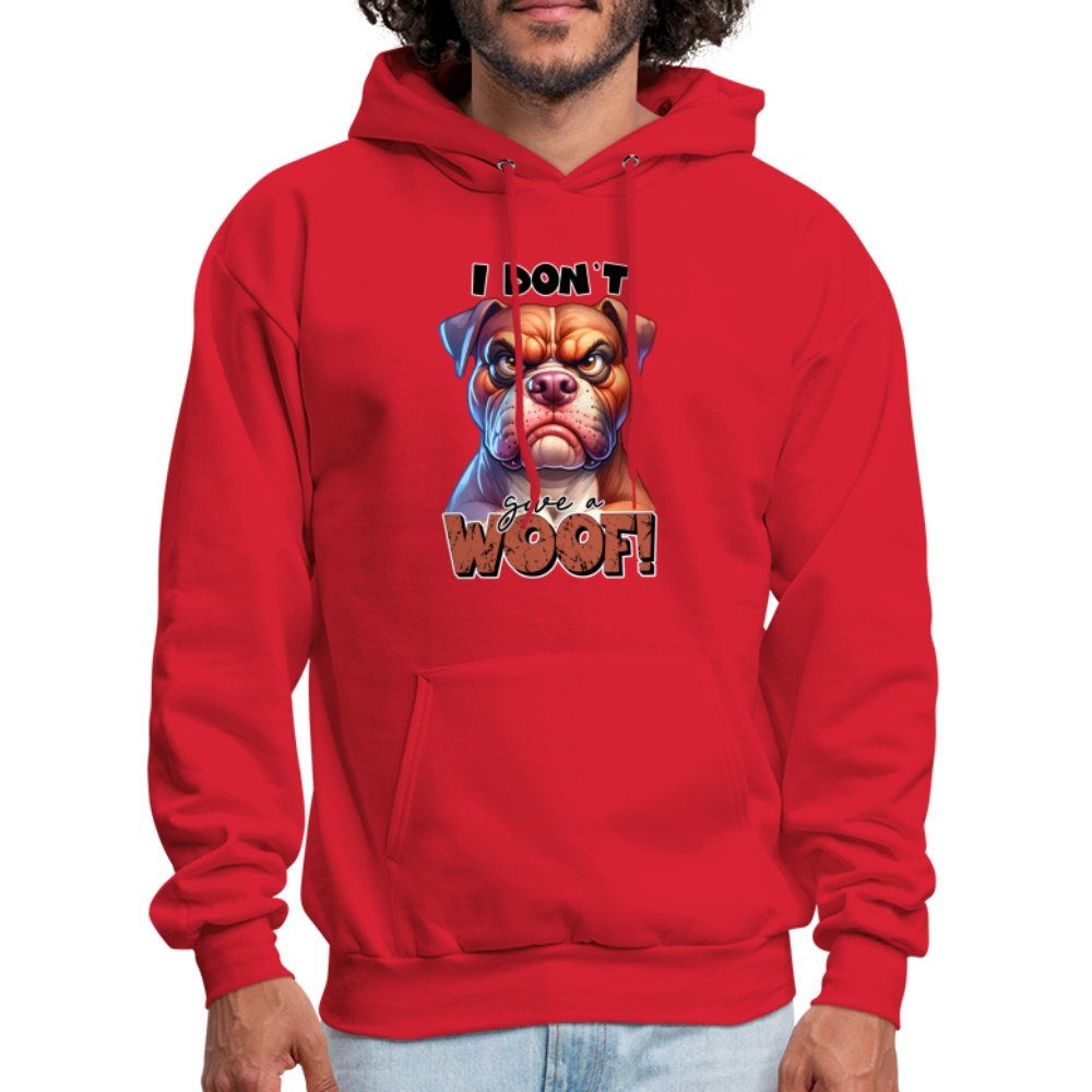 I Don't Give a Woof (Grumpy Dog with Attitude) Unisex Hoodie - option1# - Men's Hoodie | Hanes P170