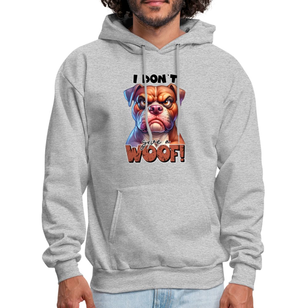 I Don't Give a Woof (Grumpy Dog with Attitude) Unisex Hoodie - option1# - Men's Hoodie | Hanes P170