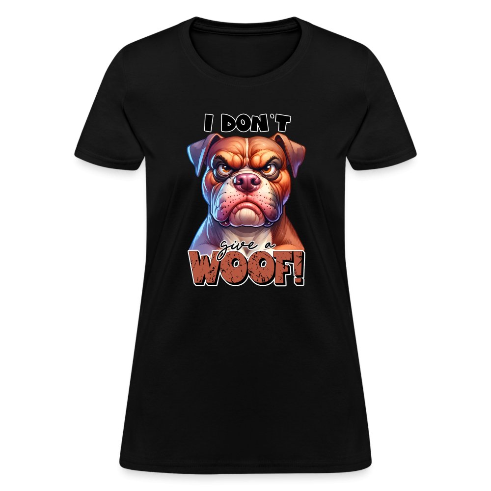 I Don't Give a Woof (Grumpy Dog with Attitude) Women's Contoured T-Shirt - option1# - Women's T-Shirt | Fruit of the Loom L3930R