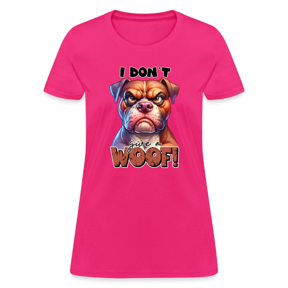 I Don't Give a Woof (Grumpy Dog with Attitude) Women's Contoured T-Shirt - option1# - Women's T-Shirt | Fruit of the Loom L3930R