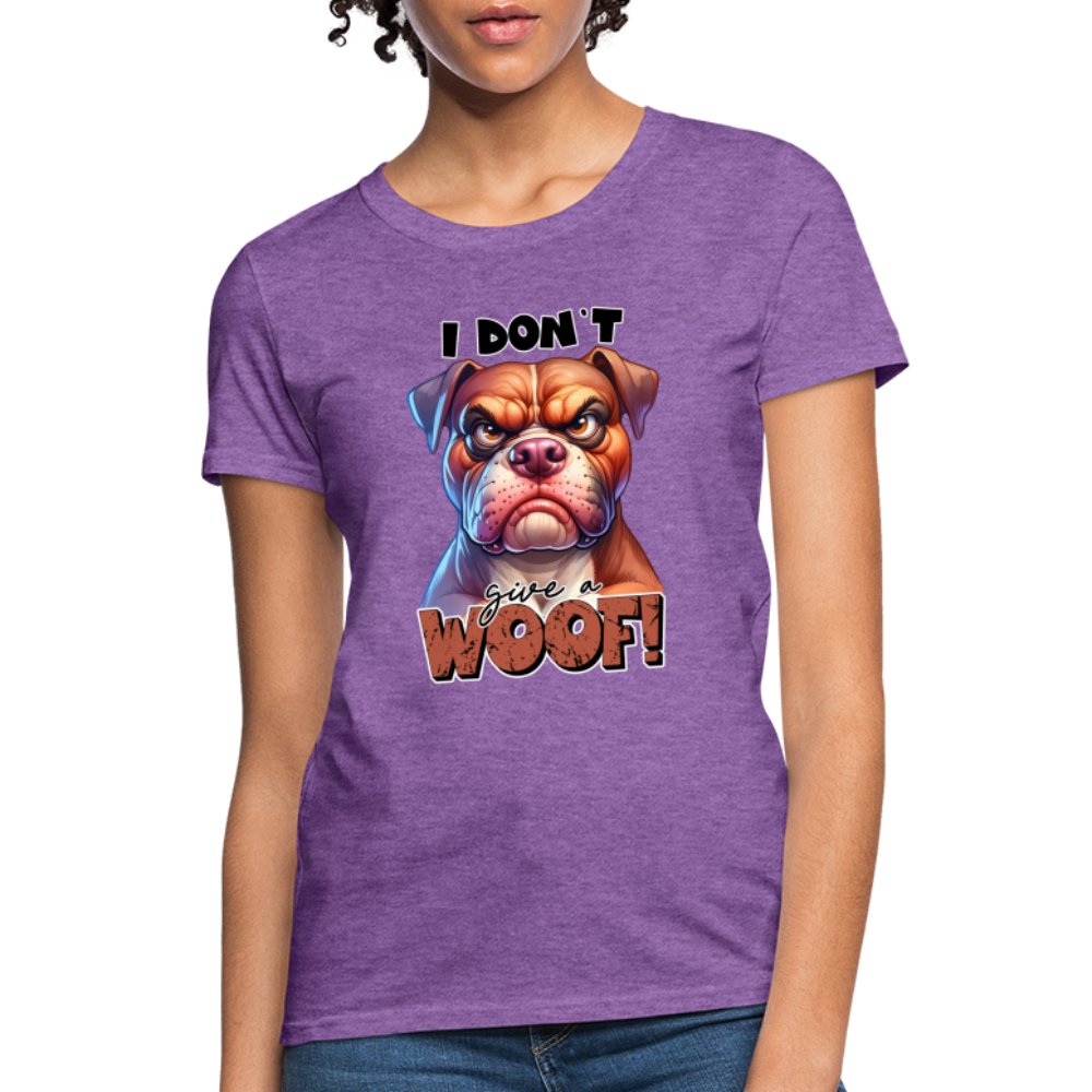 I Don't Give a Woof (Grumpy Dog with Attitude) Women's Contoured T-Shirt - option1# - Women's T-Shirt | Fruit of the Loom L3930R