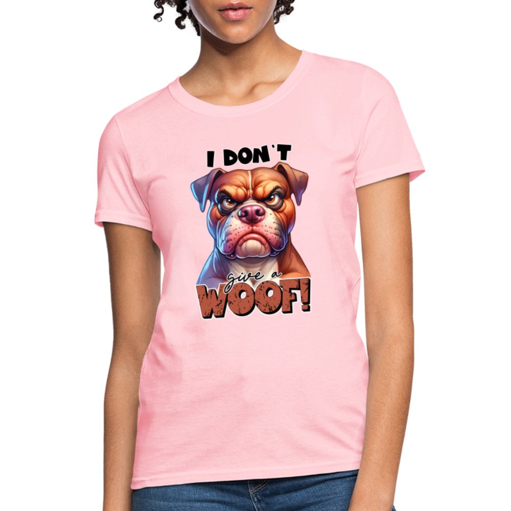 I Don't Give a Woof (Grumpy Dog with Attitude) Women's Contoured T-Shirt - option1# - Women's T-Shirt | Fruit of the Loom L3930R