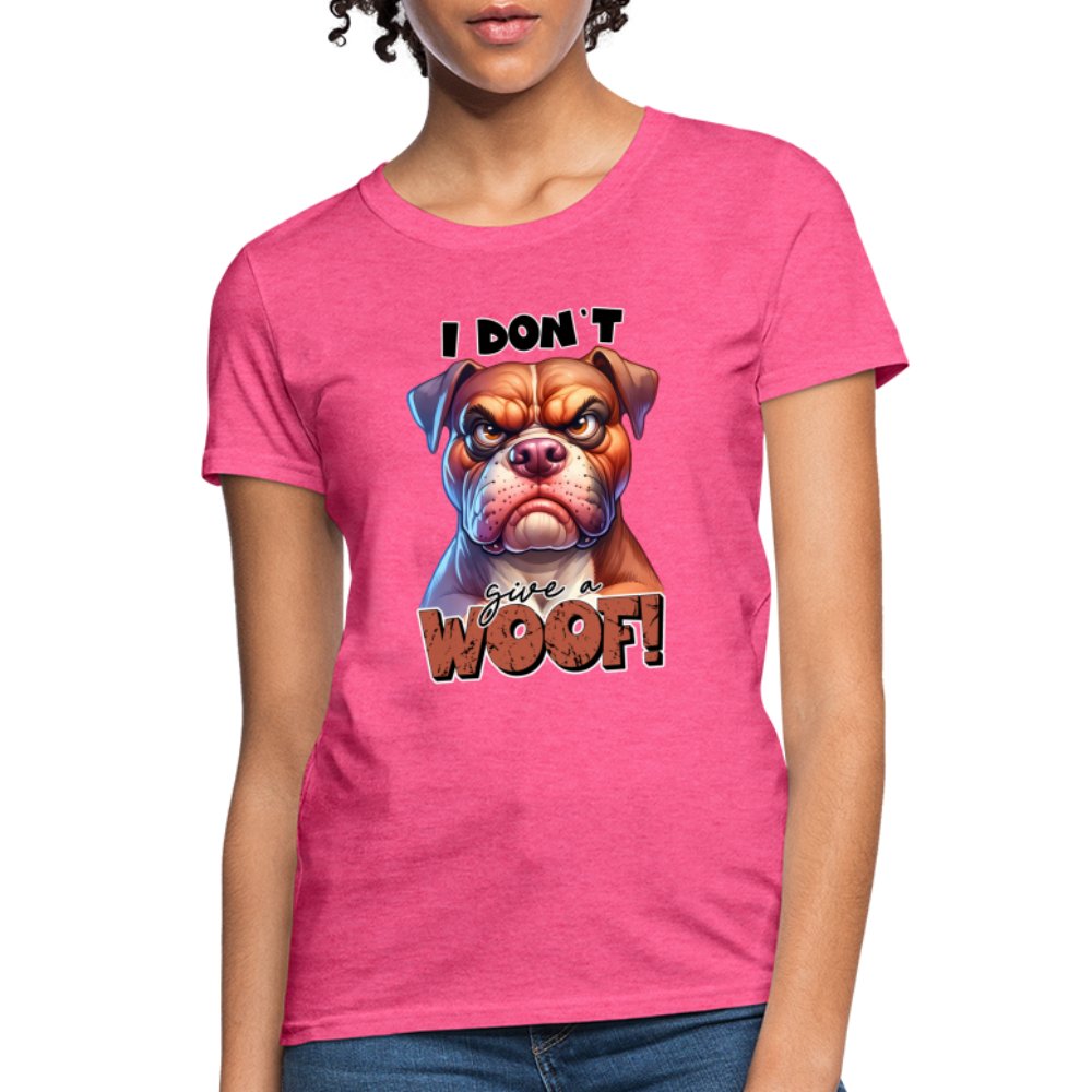 I Don't Give a Woof (Grumpy Dog with Attitude) Women's Contoured T-Shirt - option1# - Women's T-Shirt | Fruit of the Loom L3930R