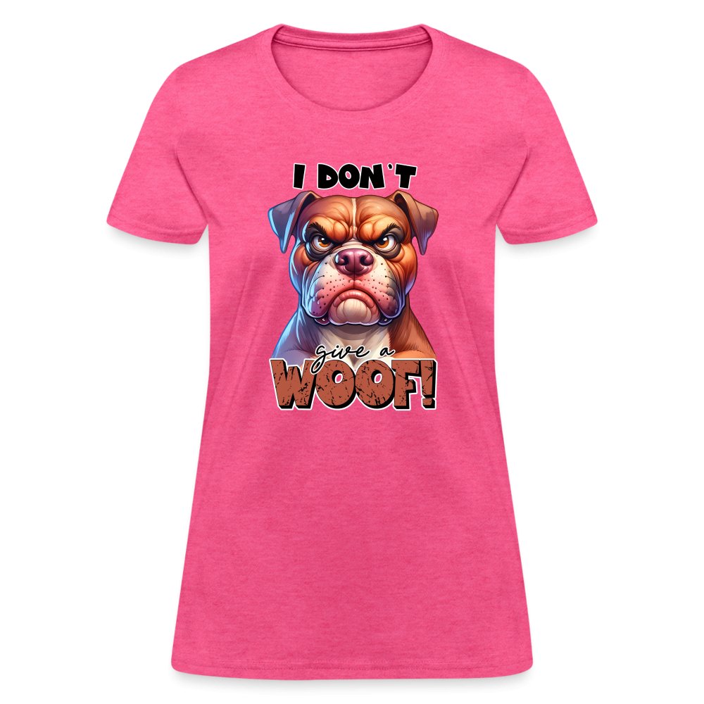 I Don't Give a Woof (Grumpy Dog with Attitude) Women's Contoured T-Shirt - option1# - Women's T-Shirt | Fruit of the Loom L3930R