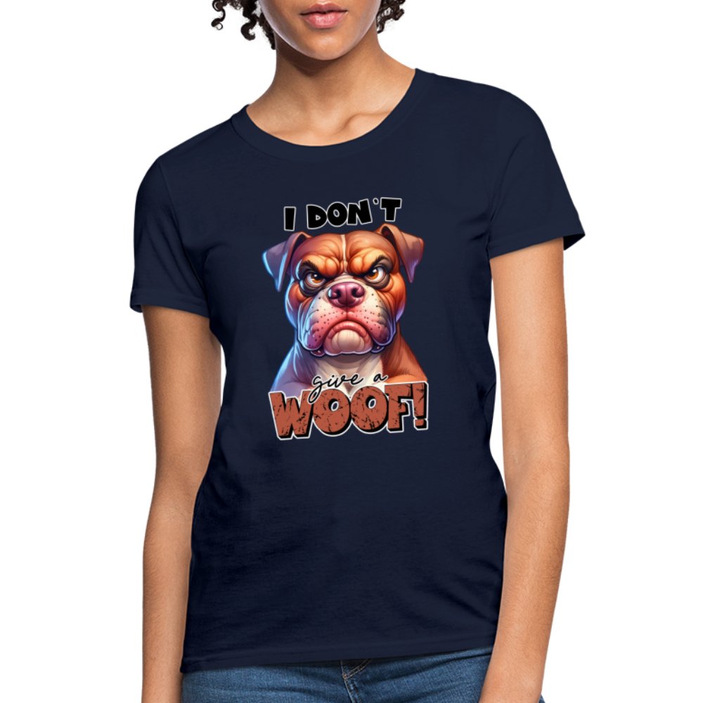 I Don't Give a Woof (Grumpy Dog with Attitude) Women's Contoured T-Shirt - option1# - Women's T-Shirt | Fruit of the Loom L3930R