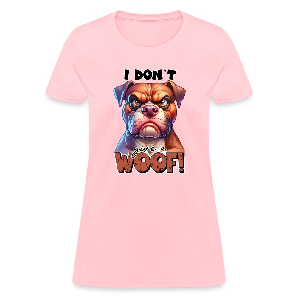 I Don't Give a Woof (Grumpy Dog with Attitude) Women's Contoured T-Shirt - option1# - Women's T-Shirt | Fruit of the Loom L3930R