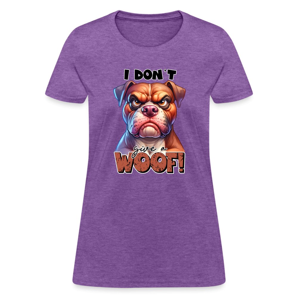 I Don't Give a Woof (Grumpy Dog with Attitude) Women's Contoured T-Shirt - option1# - Women's T-Shirt | Fruit of the Loom L3930R