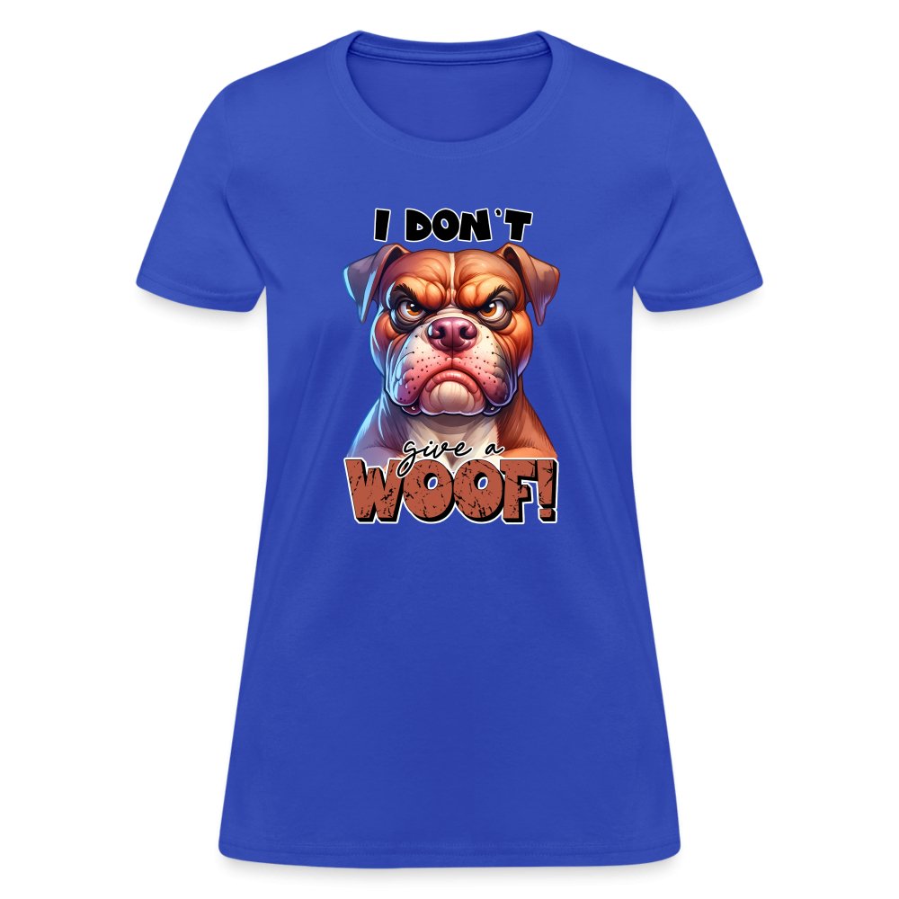 I Don't Give a Woof (Grumpy Dog with Attitude) Women's Contoured T-Shirt - option1# - Women's T-Shirt | Fruit of the Loom L3930R