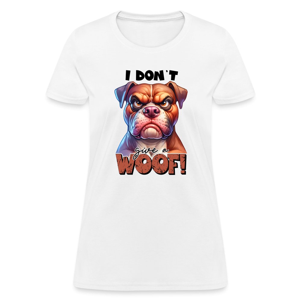 I Don't Give a Woof (Grumpy Dog with Attitude) Women's Contoured T-Shirt - option1# - Women's T-Shirt | Fruit of the Loom L3930R