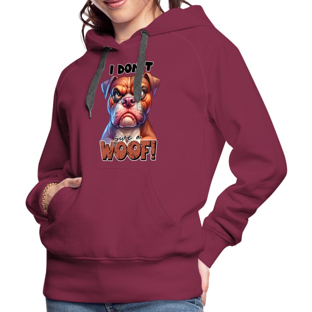 I Don't Give a Woof (Grumpy Dog with Attitude) Women’s Premium Hoodie - option1# - Women’s Premium Hoodie | Spreadshirt 444