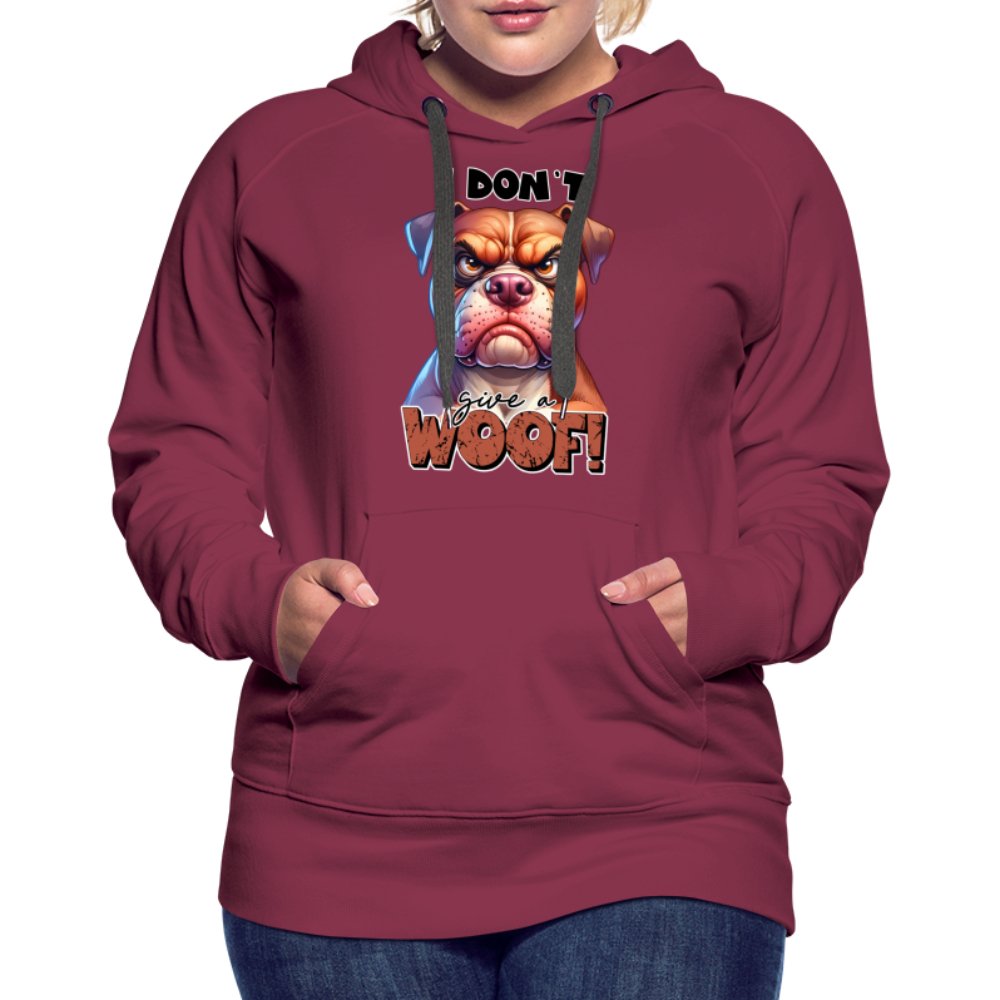 I Don't Give a Woof (Grumpy Dog with Attitude) Women’s Premium Hoodie - option1# - Women’s Premium Hoodie | Spreadshirt 444