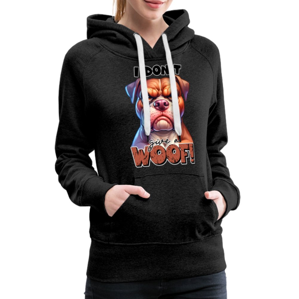 I Don't Give a Woof (Grumpy Dog with Attitude) Women’s Premium Hoodie - option1# - Women’s Premium Hoodie | Spreadshirt 444