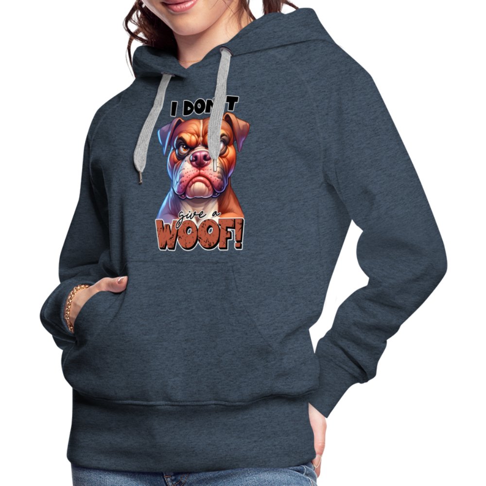 I Don't Give a Woof (Grumpy Dog with Attitude) Women’s Premium Hoodie - option1# - Women’s Premium Hoodie | Spreadshirt 444