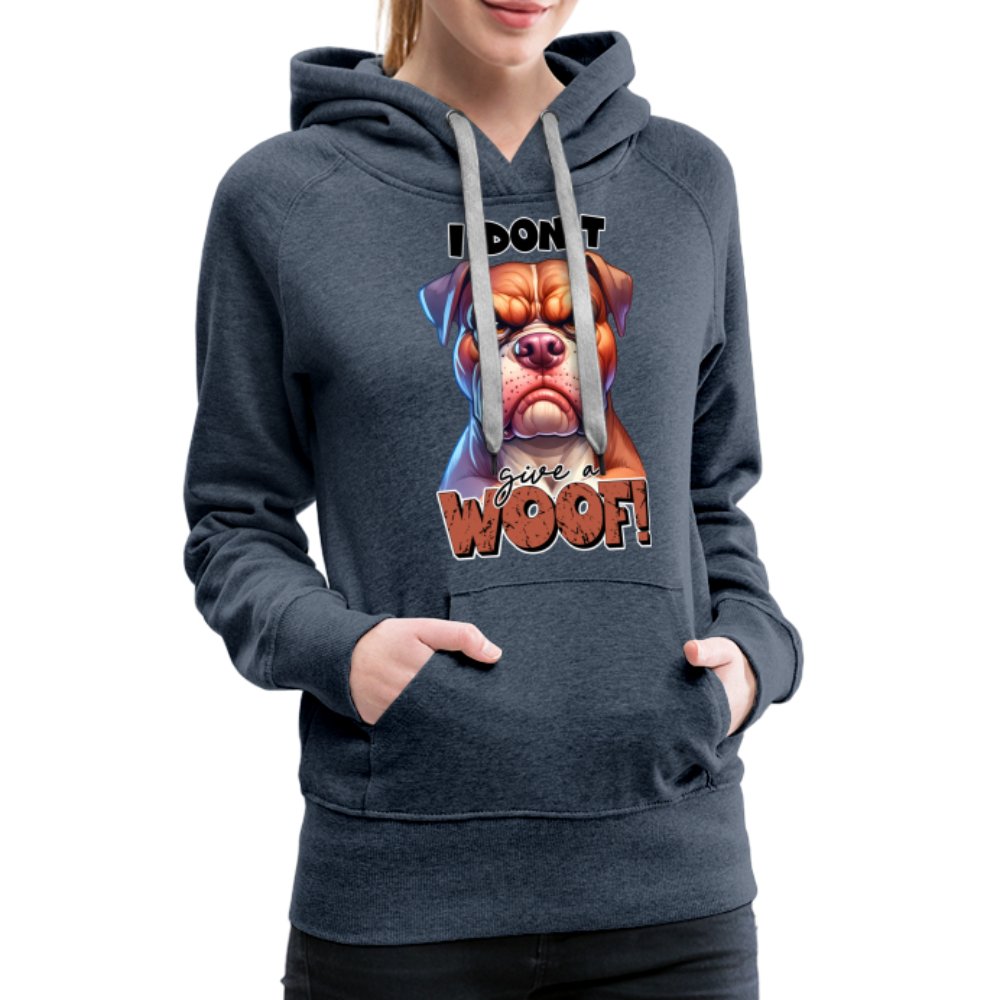 I Don't Give a Woof (Grumpy Dog with Attitude) Women’s Premium Hoodie - option1# - Women’s Premium Hoodie | Spreadshirt 444