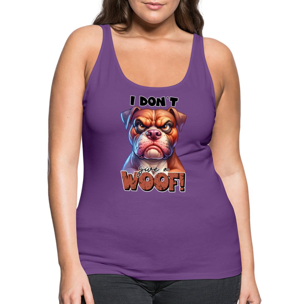 I Don't Give a Woof (Grumpy Dog with Attitude) Women’s Premium Tank Top - option1# - Women’s Premium Tank Top | Spreadshirt 917