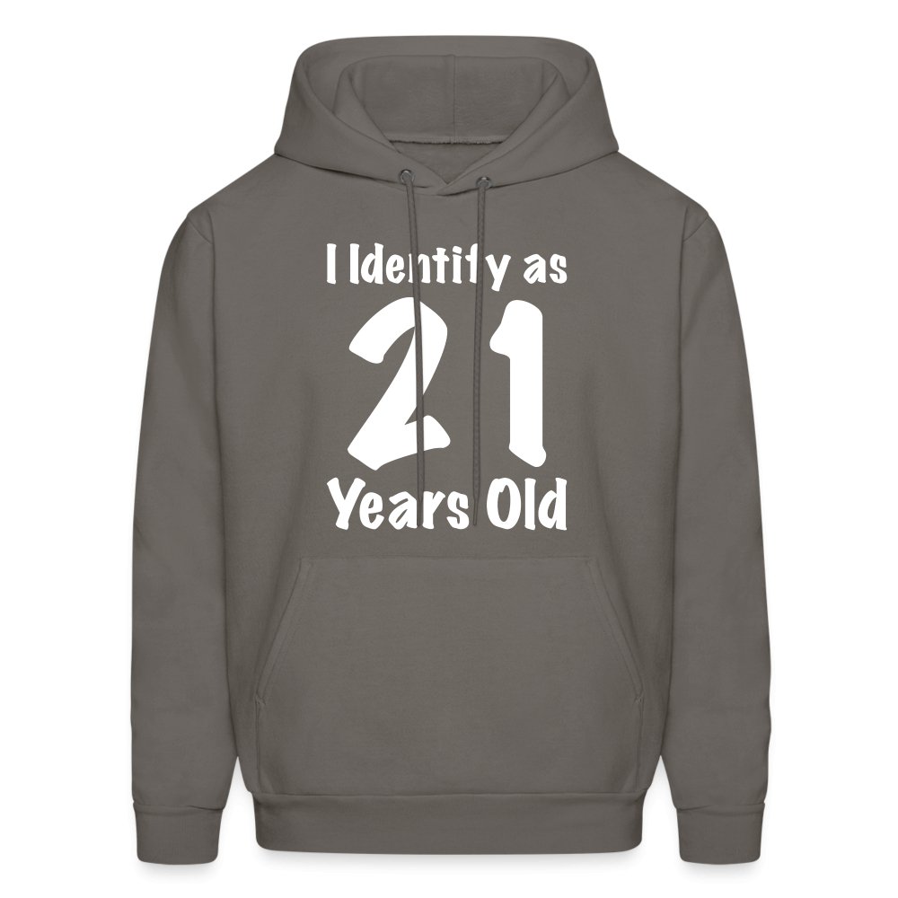 I Identify as 21 Years Old Hoodie (Birthday Gift Idea) - burgundy