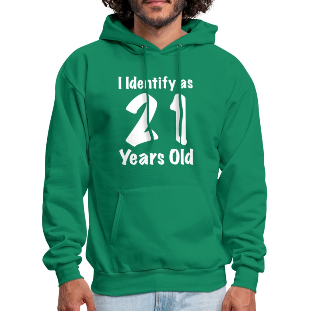 I Identify as 21 Years Old Hoodie (Birthday Gift Idea) - option1# - Men's Hoodie | Hanes P170