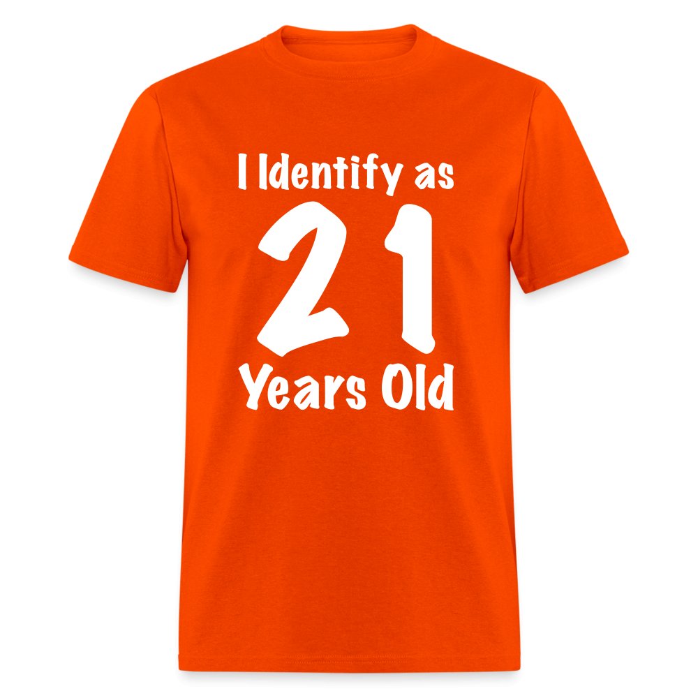 I Identify as 21 Years Old T-Shirt (Birthday Gift Idea) - red