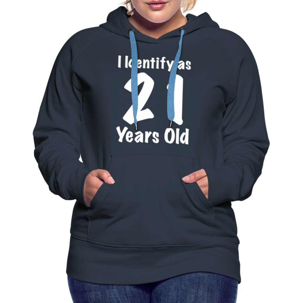 I Identify as 21 Years Old Women’s Premium Hoodie (Birthday Gift Idea) - red