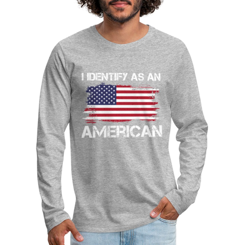 I Identify as an American Men's Premium Long Sleeve T-Shirt - option1# - Men's Premium Long Sleeve T-Shirt | Spreadshirt 875