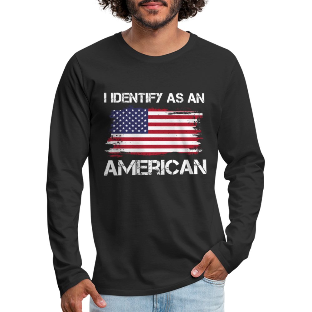 I Identify as an American Men's Premium Long Sleeve T-Shirt - option1# - Men's Premium Long Sleeve T-Shirt | Spreadshirt 875