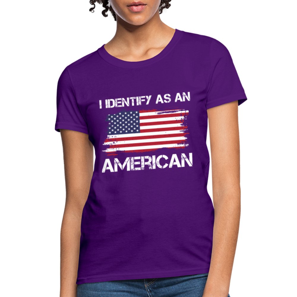 I Identify as an American Women's Contoured T-Shirt - option1# - Women's T-Shirt | Fruit of the Loom L3930R